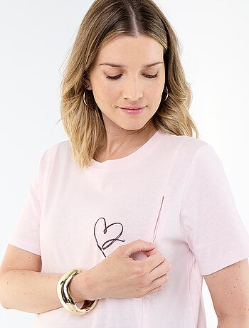 T-shirt de amamentação estampada