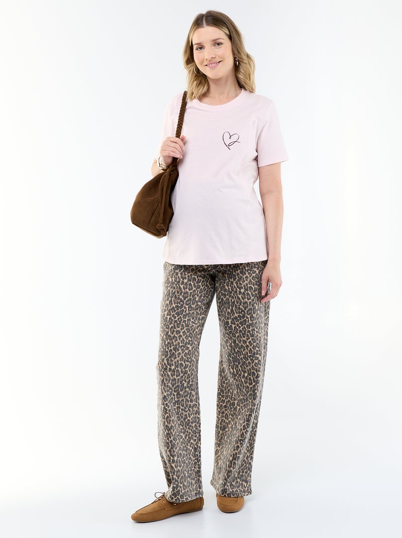 T-shirt de amamentação estampada Rosa - Kiabi