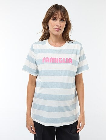 T-shirt de amamentação estampado de manga curta