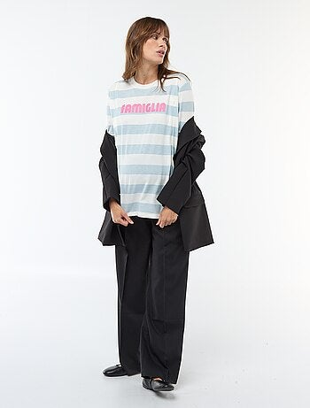 T-shirt de amamentação estampado de manga curta