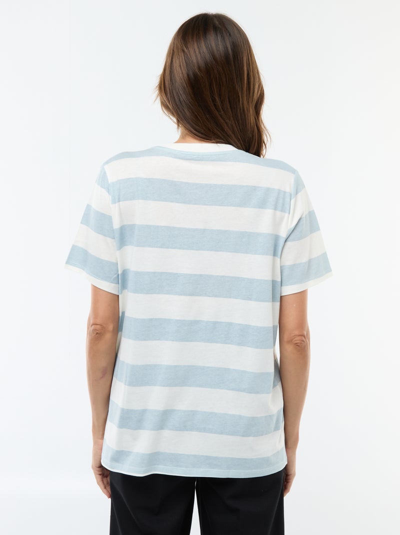 T-shirt de amamentação estampado de manga curta Azul - Kiabi