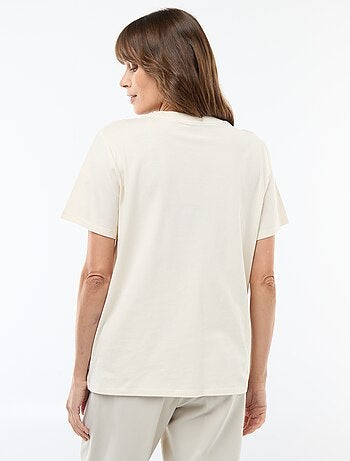 T-shirt de amamentação estampado de manga curta