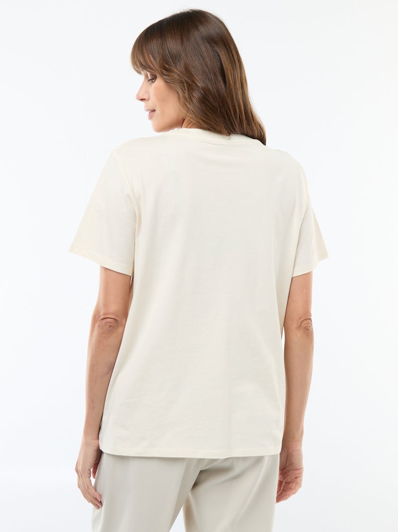 T-shirt de amamentação estampado de manga curta Branco - Kiabi