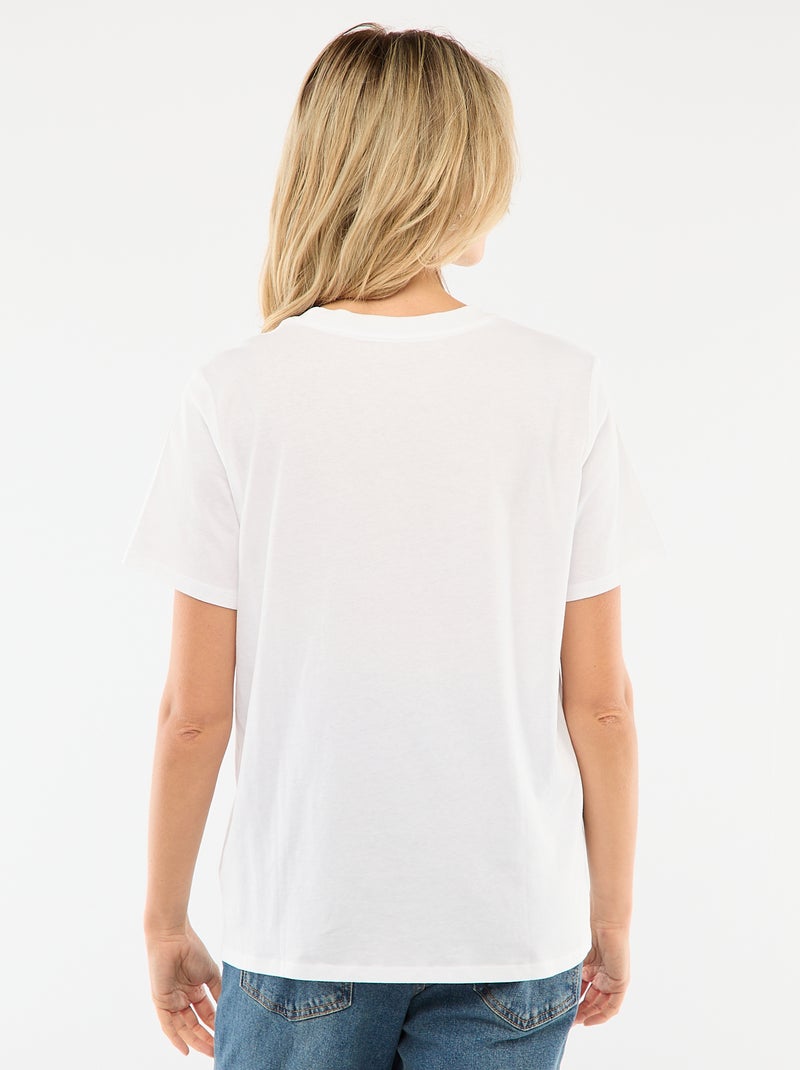 T-shirt de amamentação estampado de manga curta Branco - Kiabi