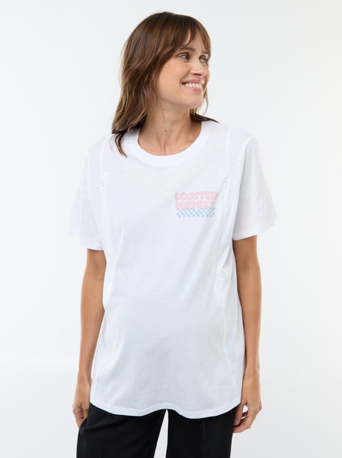 T-shirt de amamentação estampado de manga curta - Kiabi