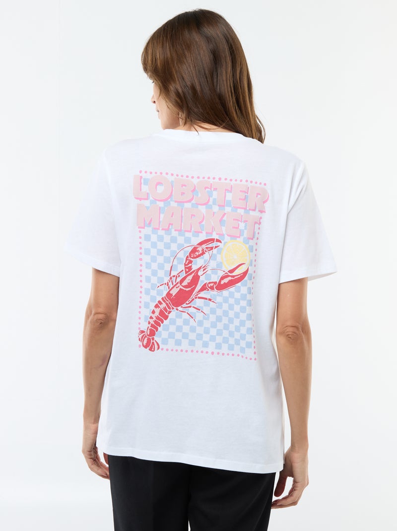 T-shirt de amamentação estampado de manga curta Branco - Kiabi