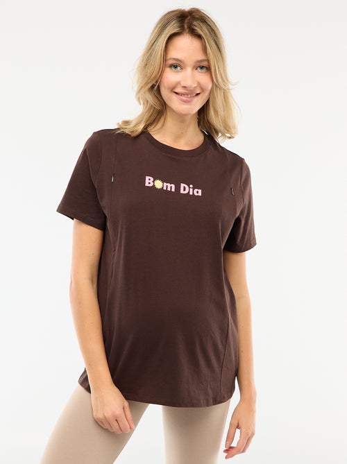 T-shirt de amamentação estampado de manga curta - Kiabi