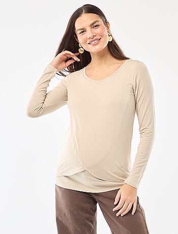 T-shirt de amamentação mesclado