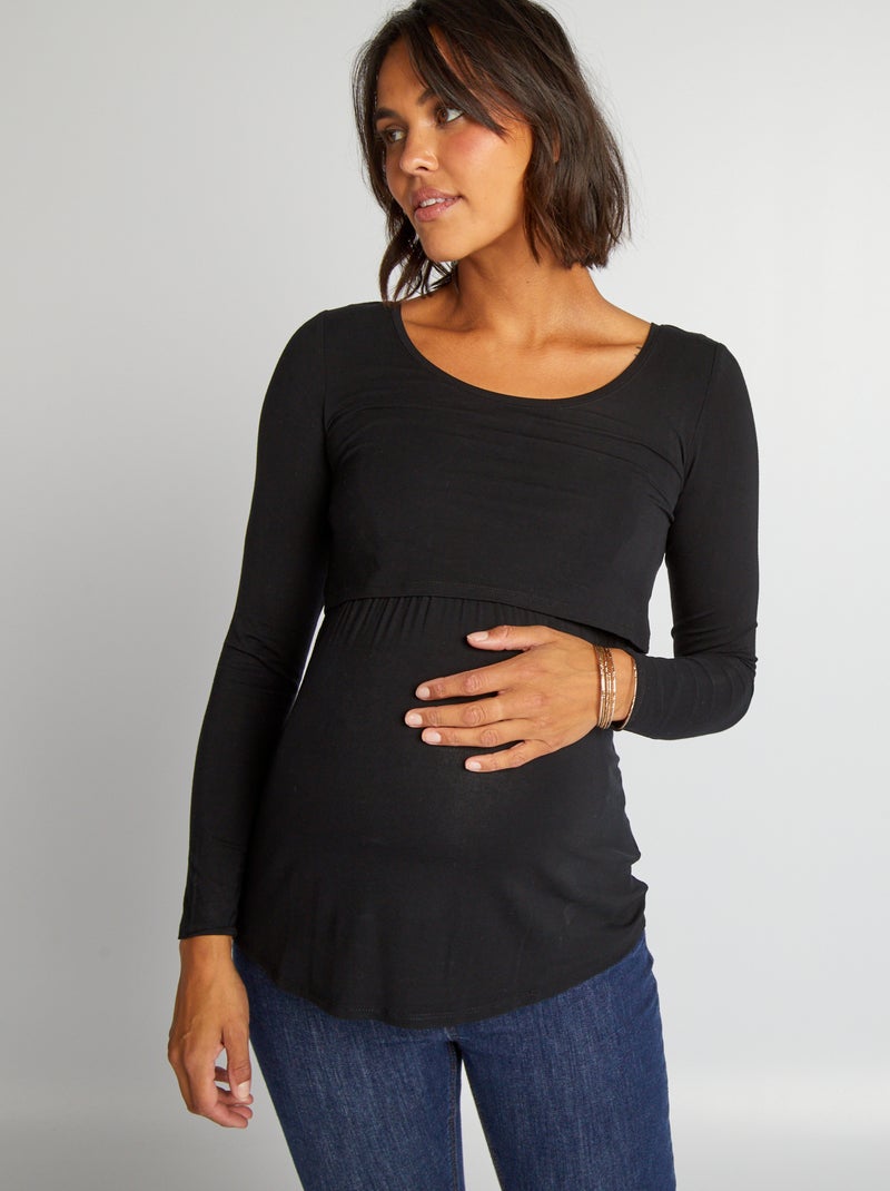 T-shirt de amamentação Preto - Kiabi
