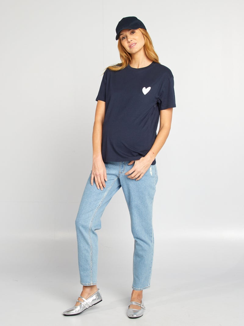 T-shirt de amamentar com estampado BRANCO - Kiabi