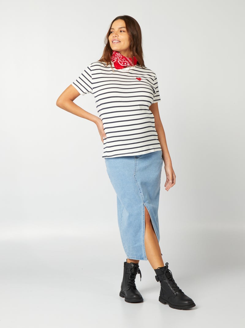 T-shirt de amamentar com estampado BRANCO - Kiabi