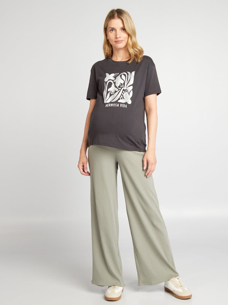 T-shirt de amamentar com estampado PRETO - Kiabi