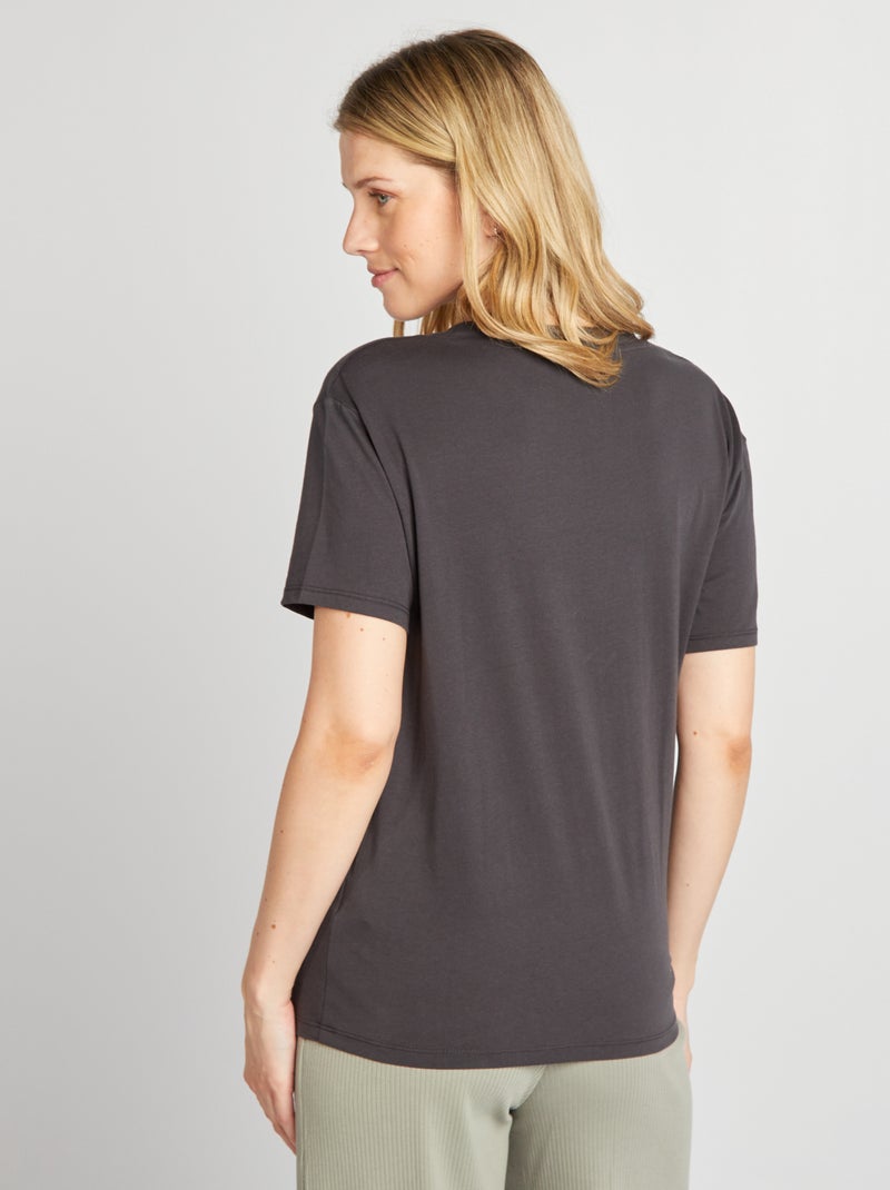 T-shirt de amamentar com estampado PRETO - Kiabi