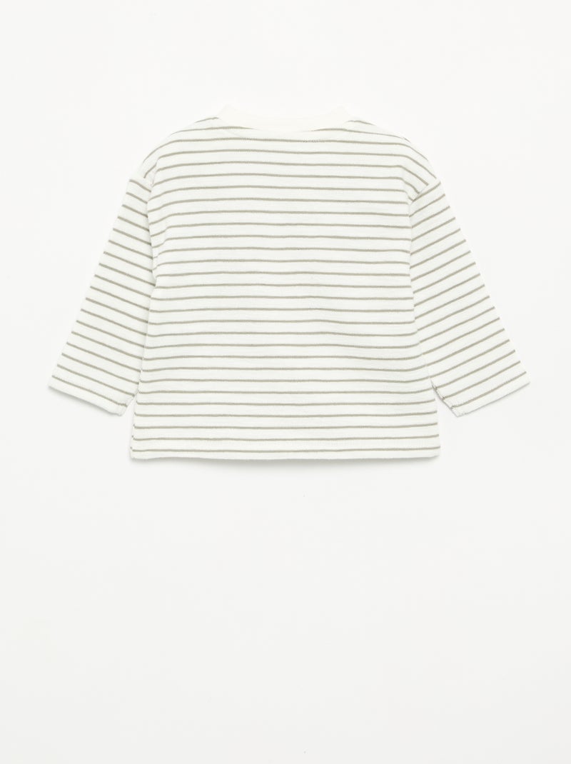 T-shirt de Baby Terry de manga comprida Branco - Kiabi