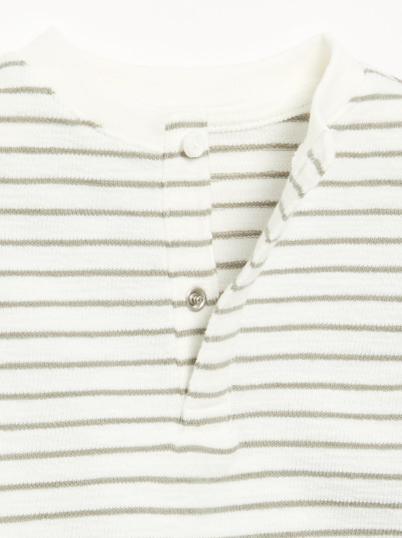 T-shirt de Baby Terry de manga comprida Branco - Kiabi