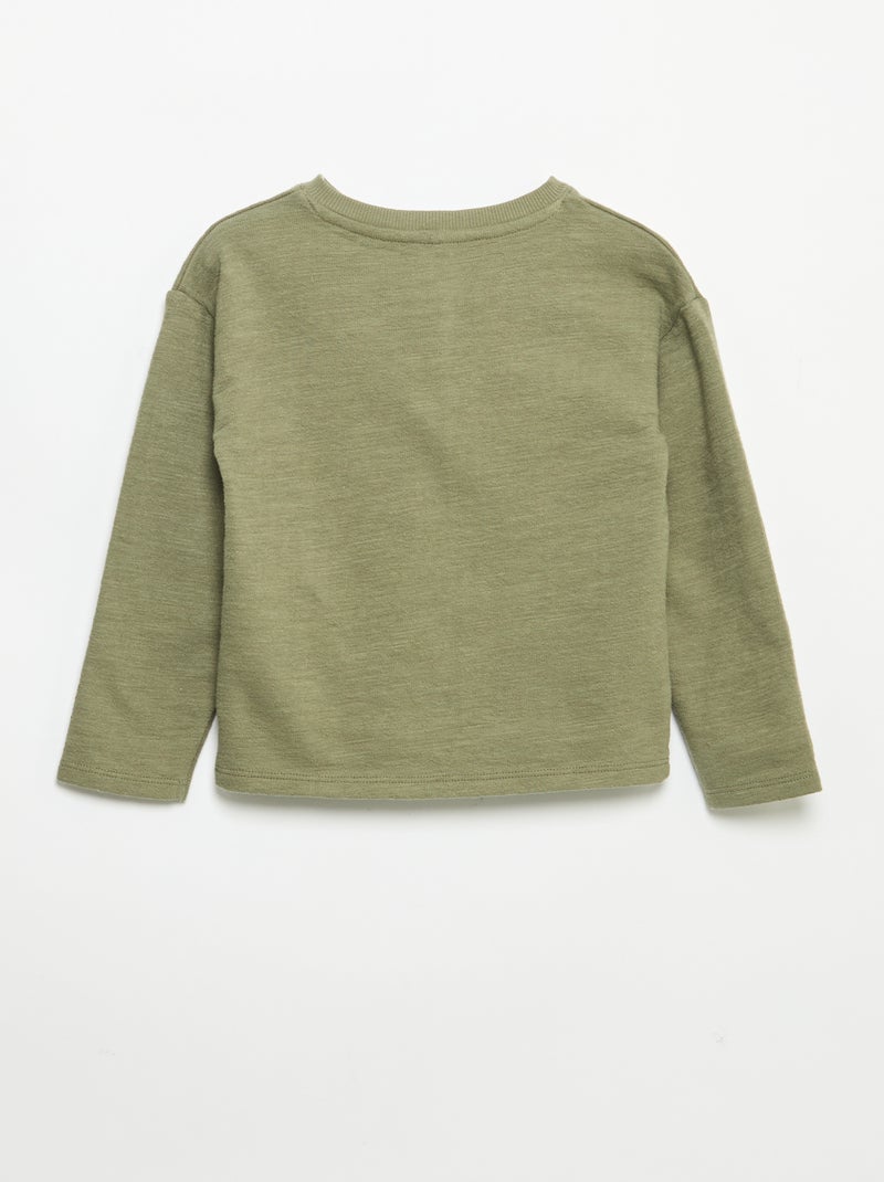 T-shirt de Baby Terry de manga comprida Verde - Kiabi