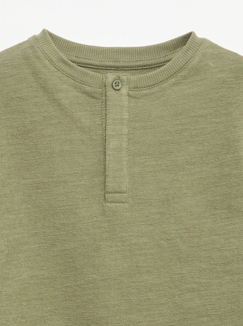 T-shirt de Baby Terry de manga comprida Verde - Kiabi