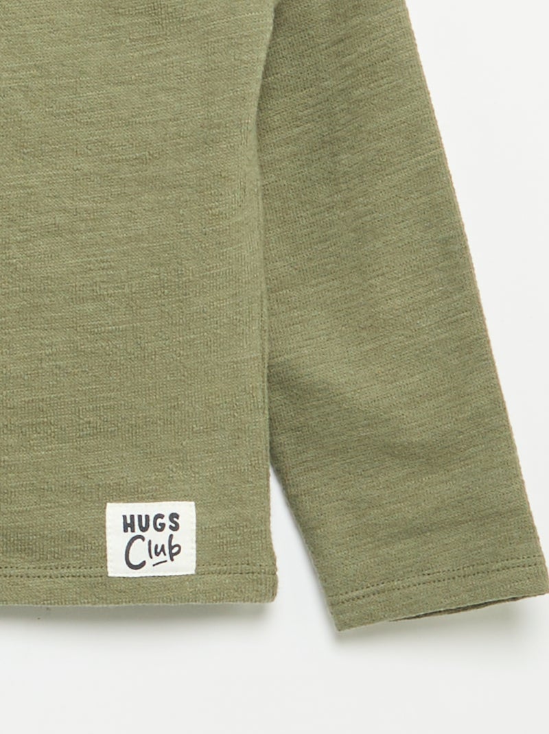 T-shirt de Baby Terry de manga comprida Verde - Kiabi