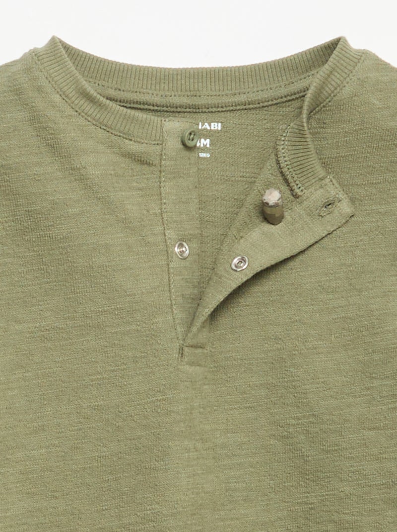 T-shirt de Baby Terry de manga comprida Verde - Kiabi