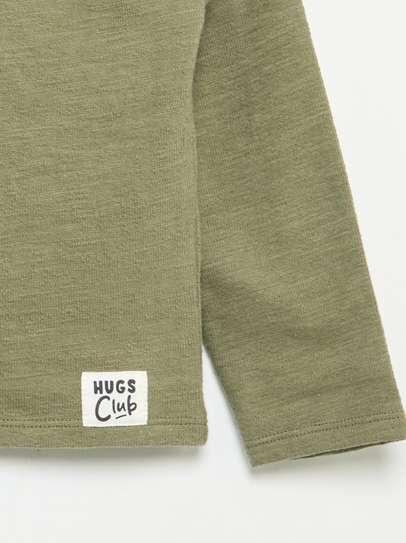 T-shirt de Baby Terry de manga comprida Verde - Kiabi