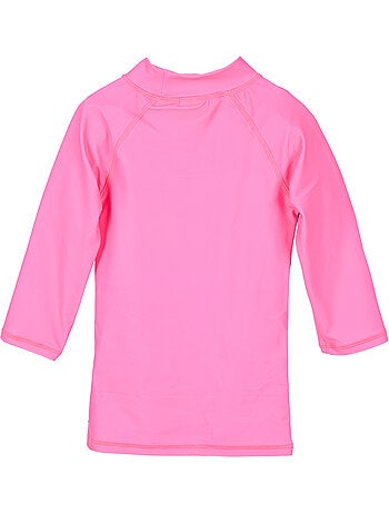T-shirt de banho anti-uv lilo & stitch rosa menina | licença oficial