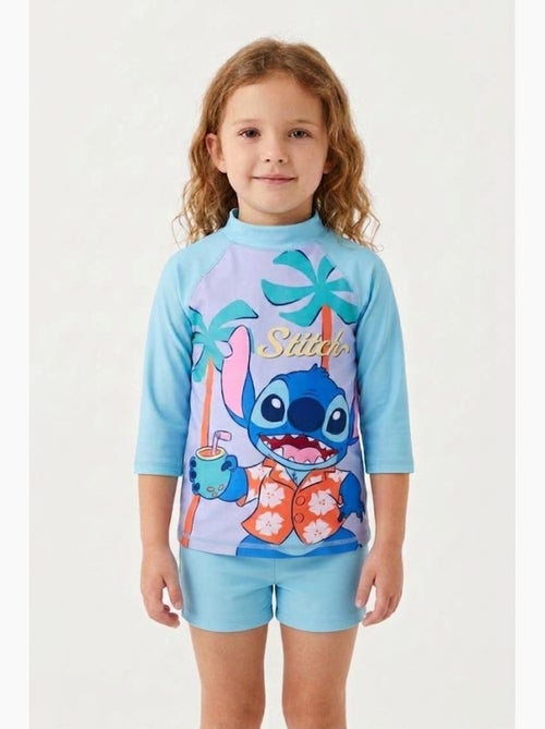 T-shirt de banho anti-uv lilo & stitch rosa menina | licença oficial - Kiabi