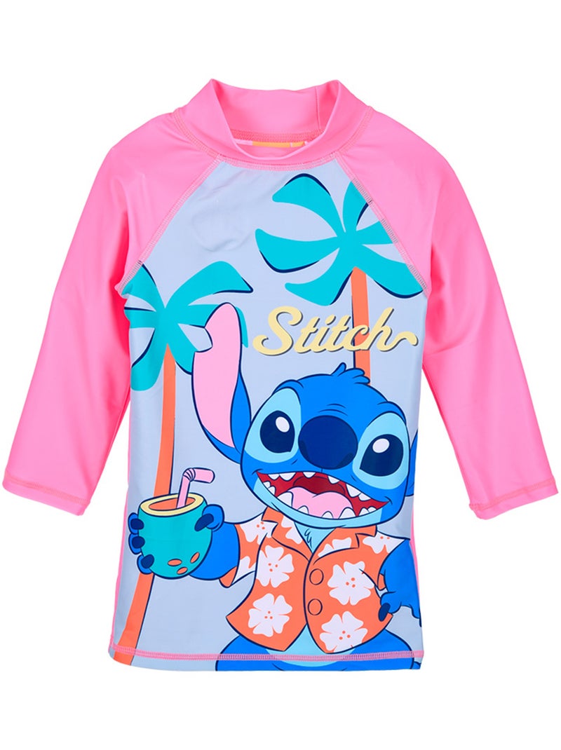 T-shirt de banho anti-uv lilo & stitch rosa menina | licença oficial Rosa - Kiabi
