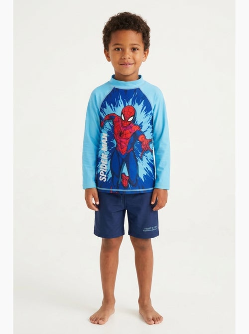 T-shirt de banho anti-uv spider-man azul menino | licença oficial - Kiabi