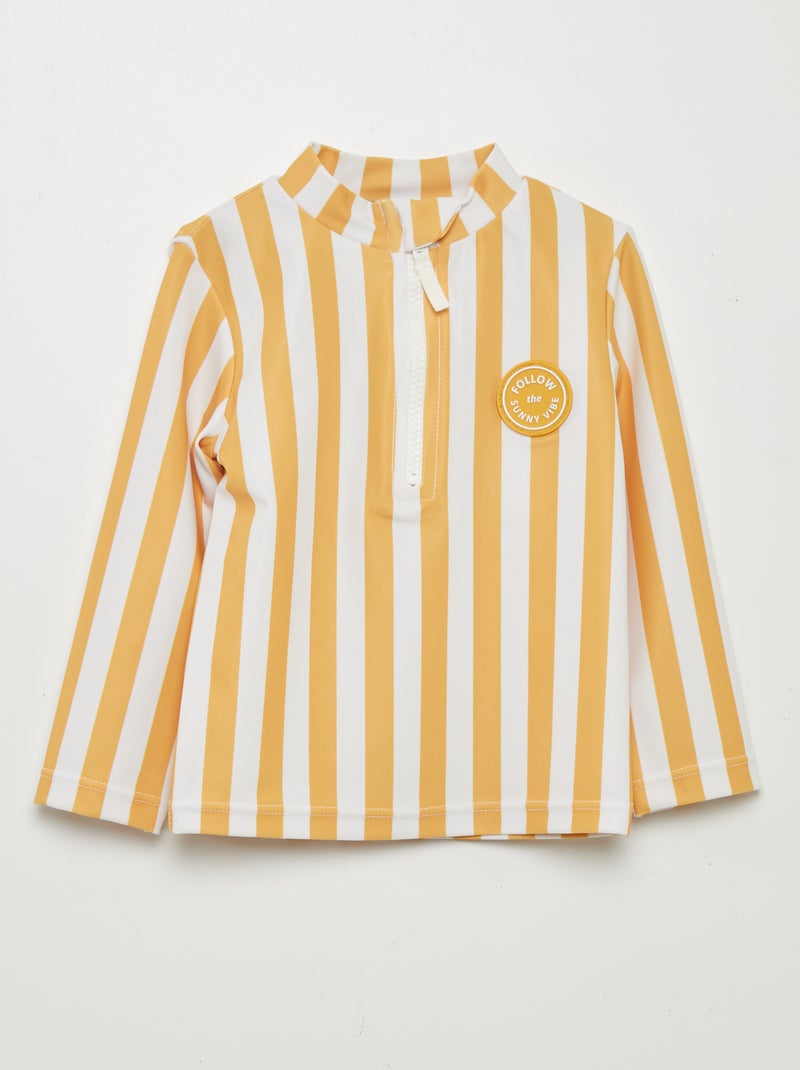 T-shirt de banho às riscas AMARELO - Kiabi