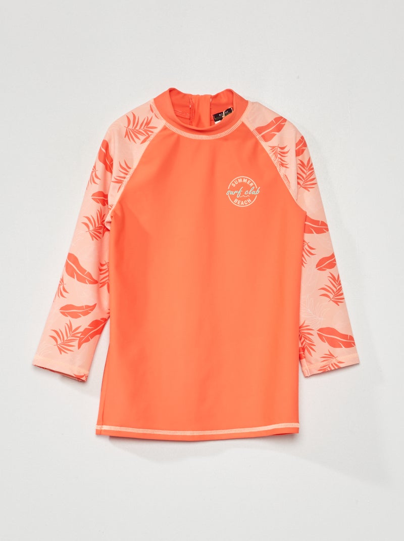 T-shirt de banho de manga comprida VERMELHO - Kiabi