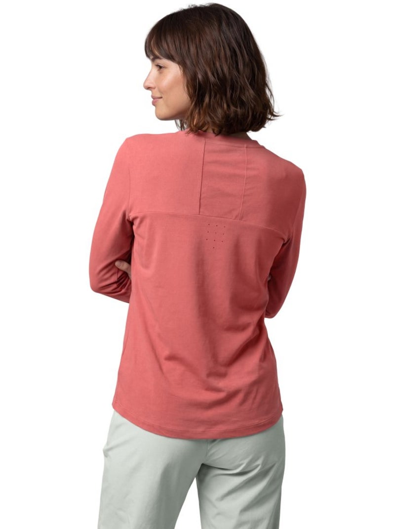 T-shirt de caminhada manga comprida mulher Vermelho - Kiabi