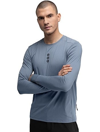 T-shirt de ciclismo gravel de manga comprida para homem