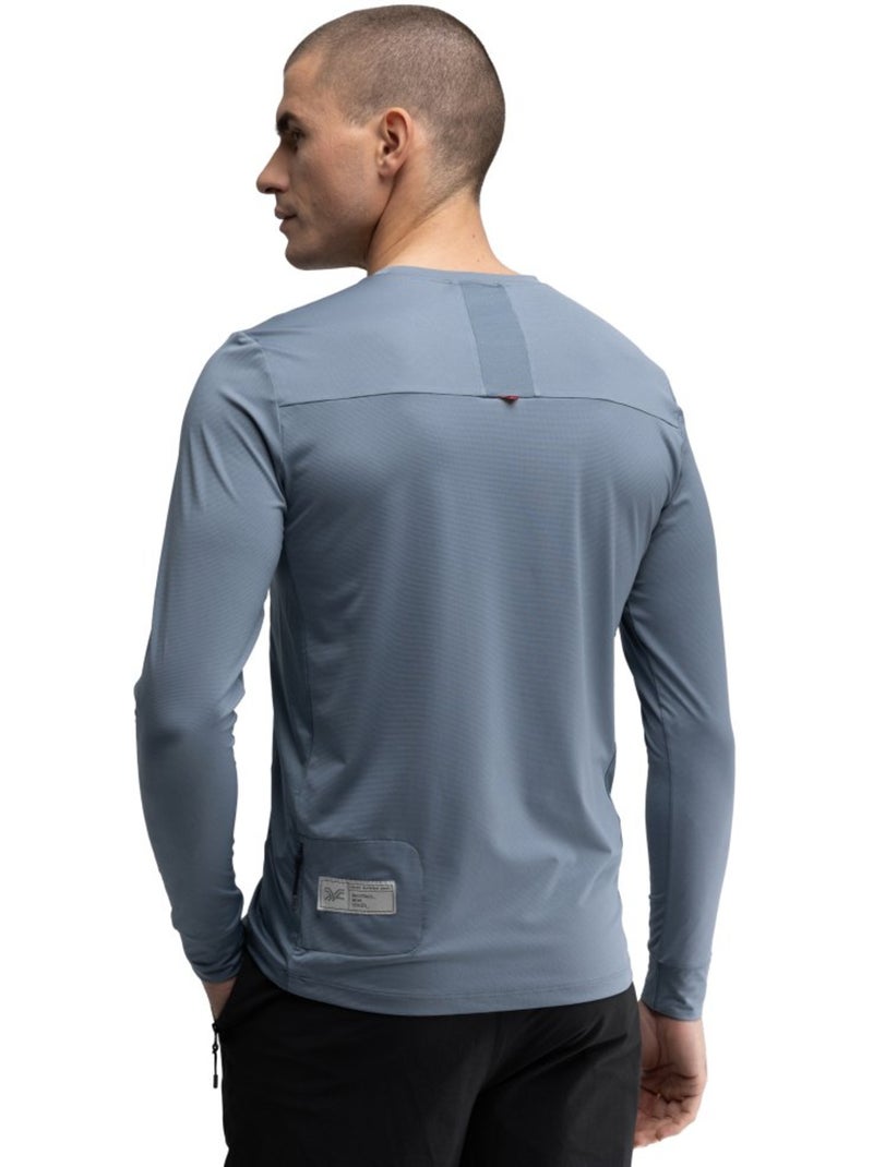 T-shirt de ciclismo gravel de manga comprida para homem Azul - Kiabi