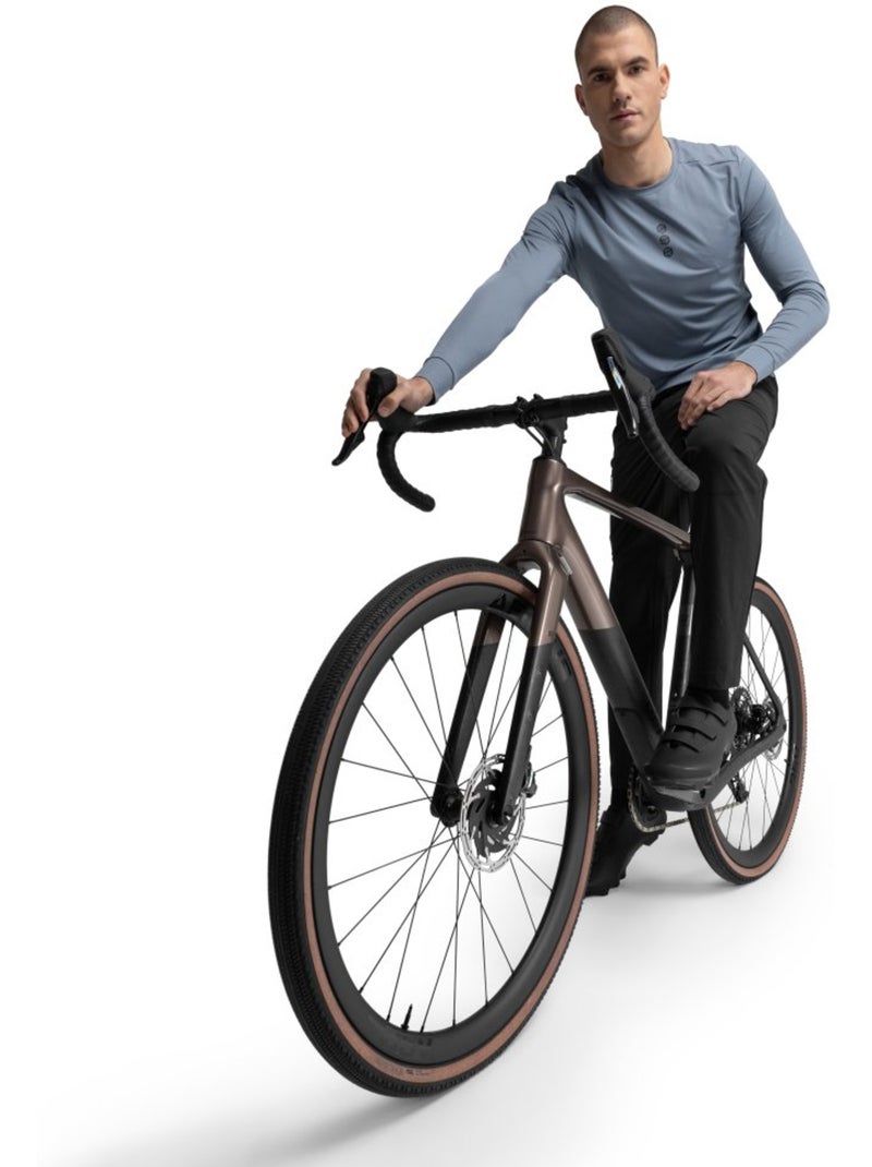 T-shirt de ciclismo gravel de manga comprida para homem Azul - Kiabi