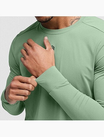T-shirt de ciclismo gravel de manga comprida para homem