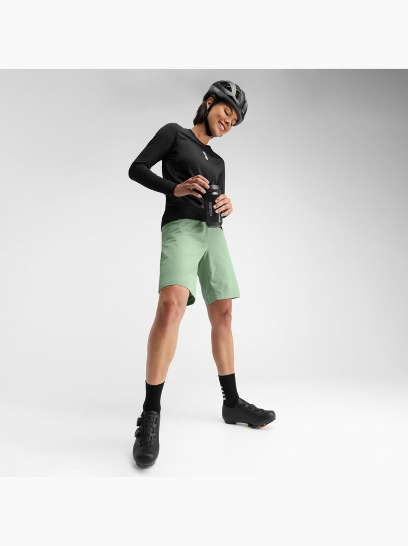 T-shirt de ciclismo gravel de manga comprida para mulher Preto - Kiabi