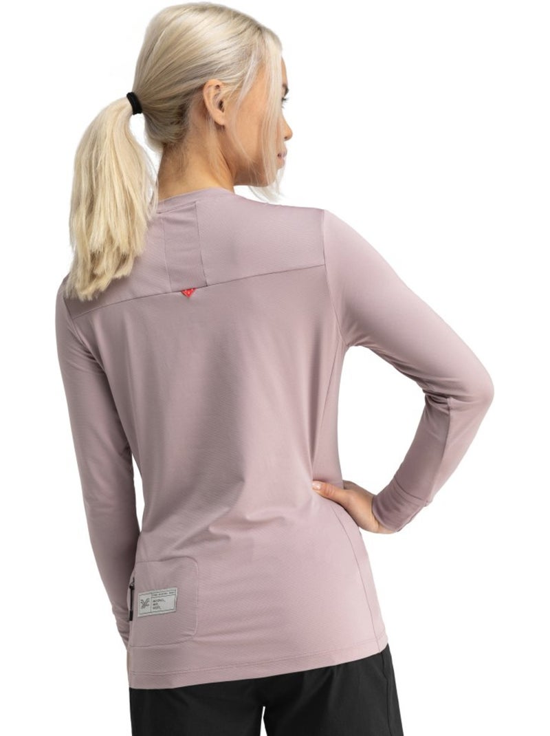 T-shirt de ciclismo gravel de manga comprida para mulher Roxo - Kiabi