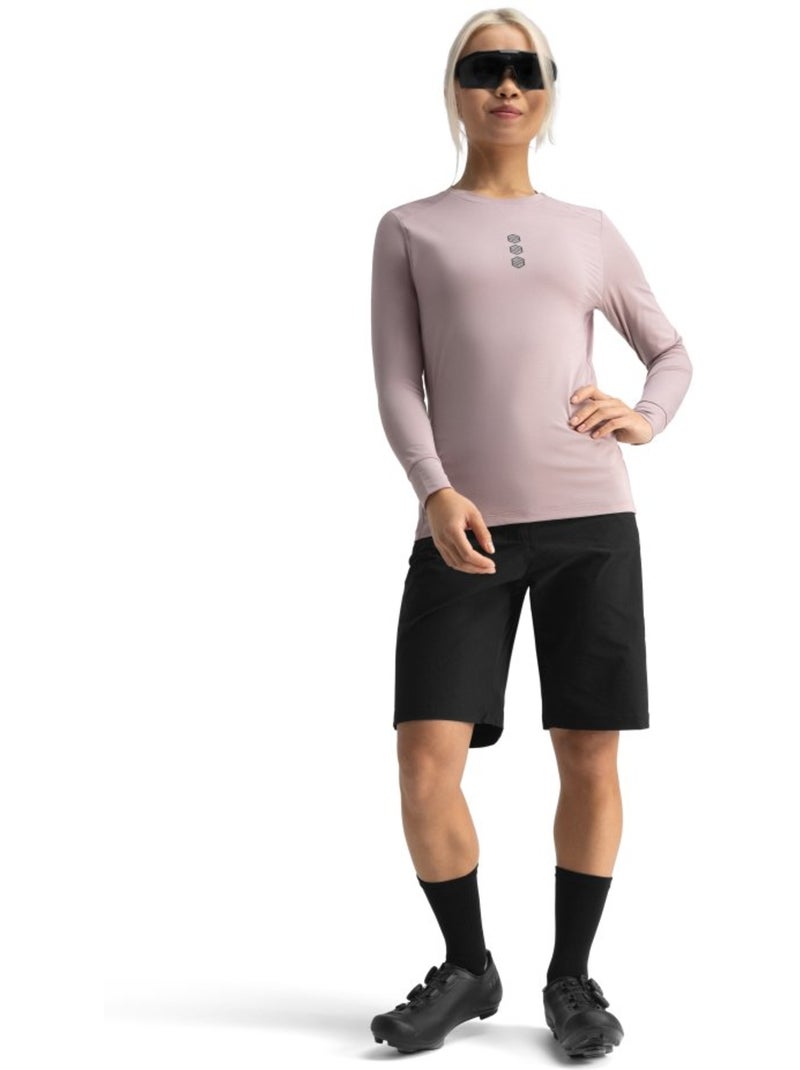 T-shirt de ciclismo gravel de manga comprida para mulher Roxo - Kiabi