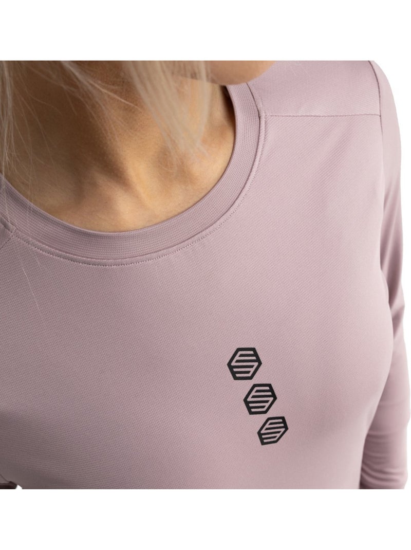 T-shirt de ciclismo gravel de manga comprida para mulher Roxo - Kiabi