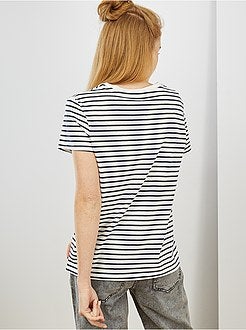 T-shirt de conceção ecológica 'às riscas' - Kiabi