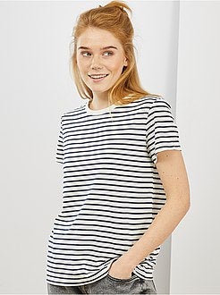 T-shirt de conceção ecológica 'às riscas' - Kiabi