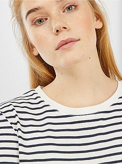 T-shirt de conceção ecológica 'às riscas' - Kiabi