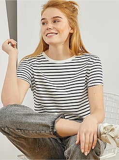 T-shirt de conceção ecológica 'às riscas' - Kiabi