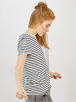 T-shirt de conceção ecológica 'às riscas' - Kiabi