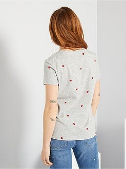 T-shirt de conceção ecológica com estampado 'corações' - Kiabi