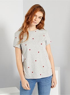 T-shirt de conceção ecológica com estampado 'corações' - Kiabi