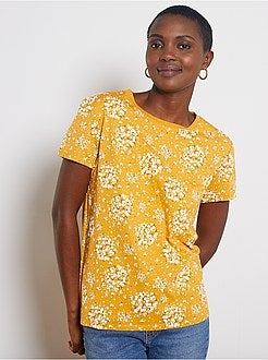 T-shirt de conceção ecológica com estampado 'flores' - Kiabi