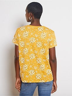 T-shirt de conceção ecológica com estampado 'flores' - Kiabi