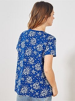 T-shirt de conceção ecológica com estampado 'flores' - Kiabi