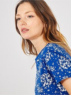 T-shirt de conceção ecológica com estampado 'flores' - Kiabi